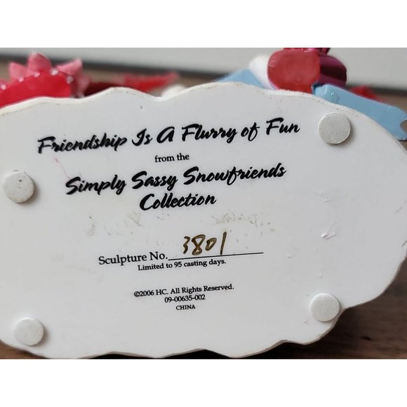 Simply Sassy Snow Friend Hamilton Collection Friendship Is A Flurry of Fun #3801 - Picture 10 of 13